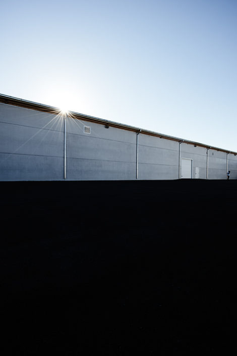 Fassade der Lagerhalle von Bodegas Barahonda