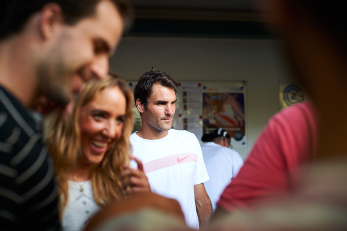 Roger Federer während einer Autogrammstunde