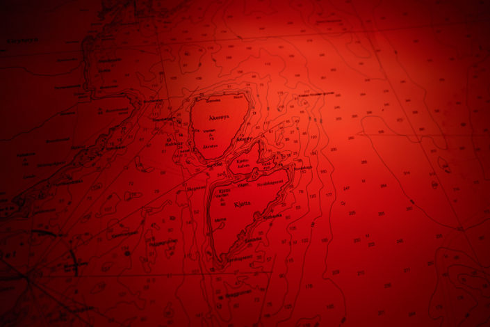 Seekarte der Safier in rotem Licht